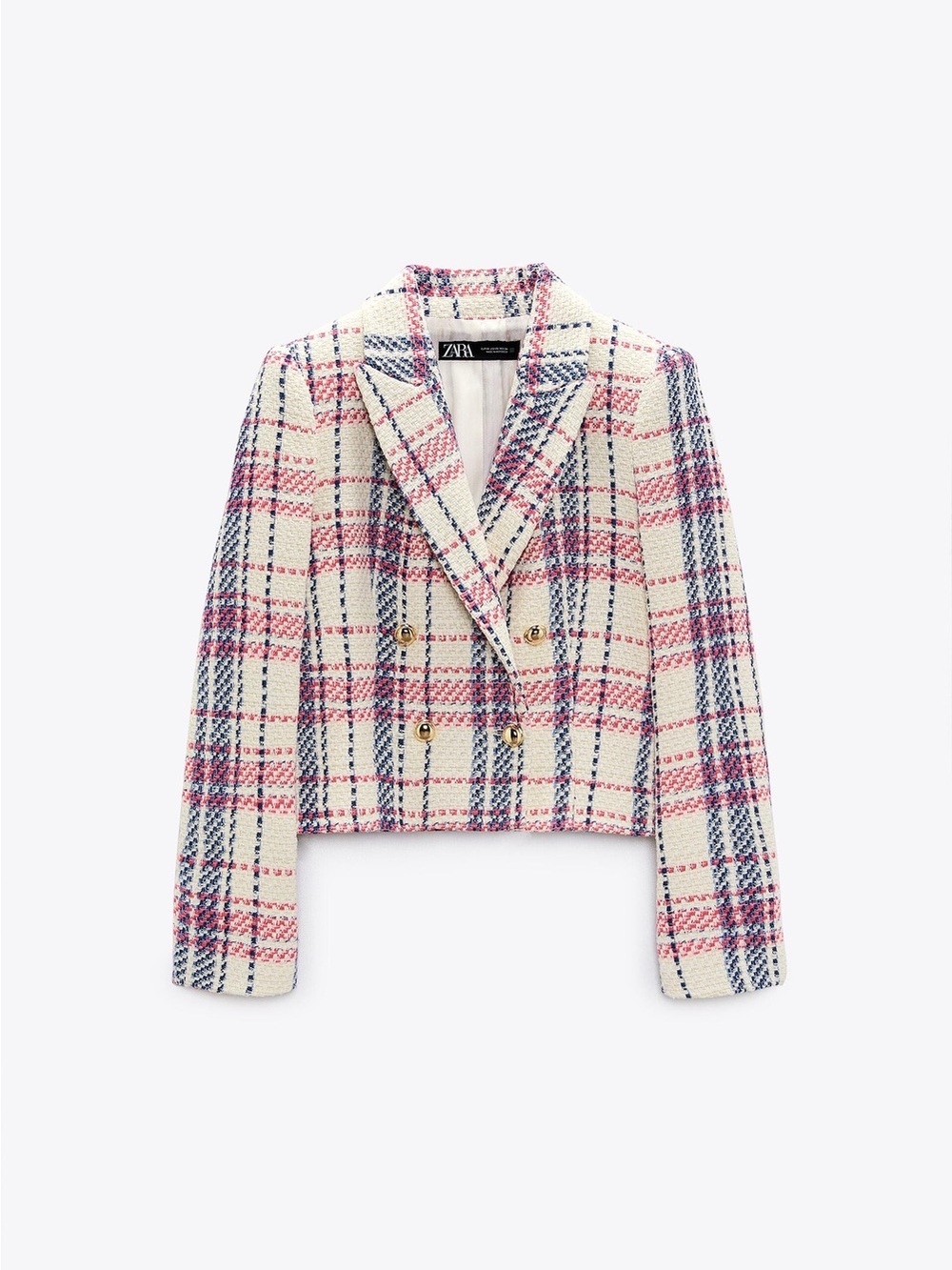 💕 Zara Plaid Tweed Style Cropped  Jacket Size Extra Small EUC 💕